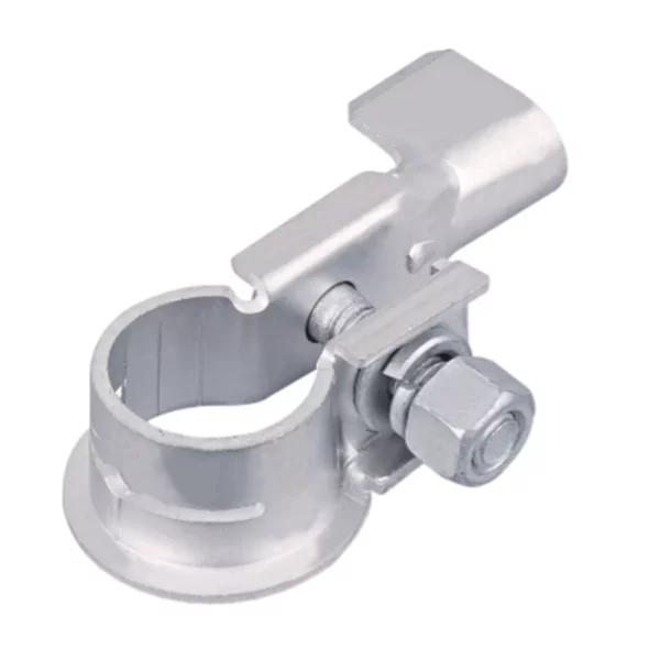 Stamped positive battery terminal